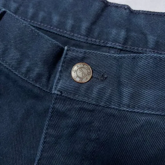Vintage SOLO SEMORE Wide Leg Jeans SIZE 34 x 27 Indigo RAW HEM Dark Indigo Denim